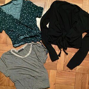 3 Cute Brandy Melville Wrap Tops and T. Size  XS